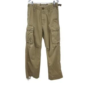 VTG Abercrombie & Fitch Y2K Cargo Pants Mens 30 32 Tan Utility Military Baggy